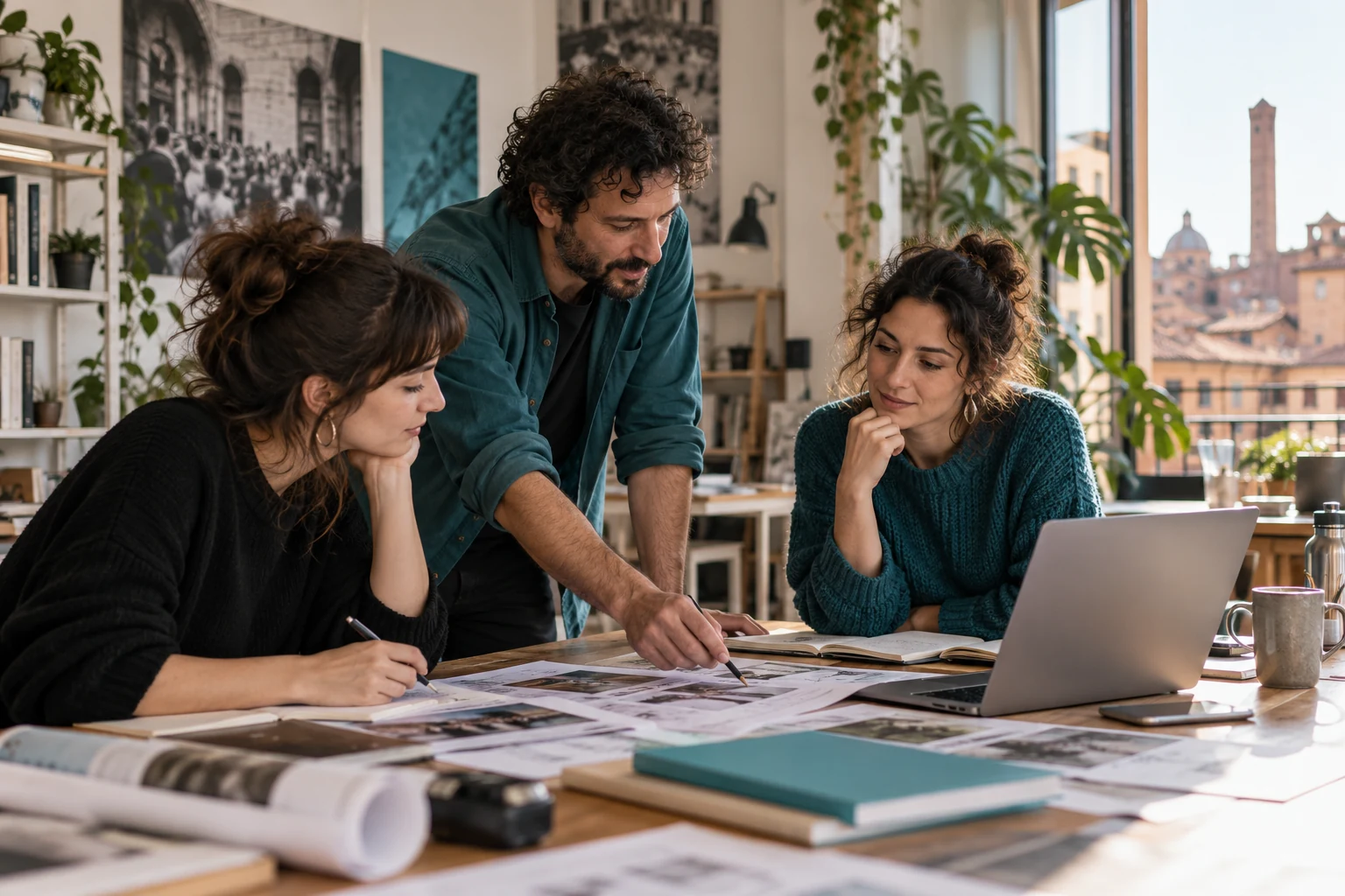 Un gruppo di lavoro si confronta su un progetto